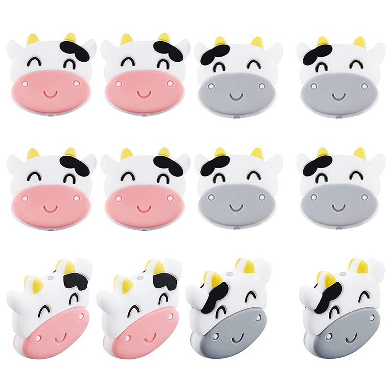 Cuentas molares de dibujos animados de silicona de vaca al por mayor de vaca